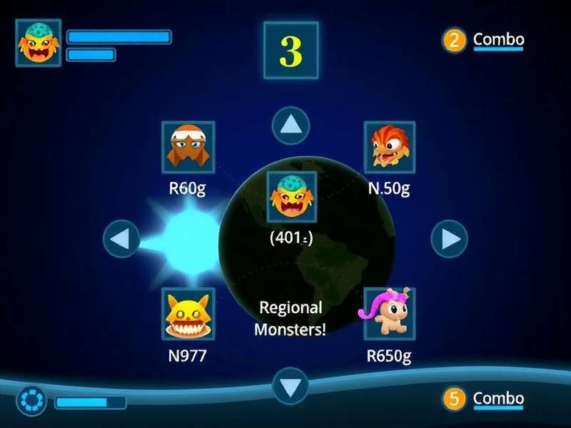 Zip Monster Mayhem - Battle Strategy Zip Monster Mayhem battle strategy screenshot showing a team of regional monsters with combo indicators